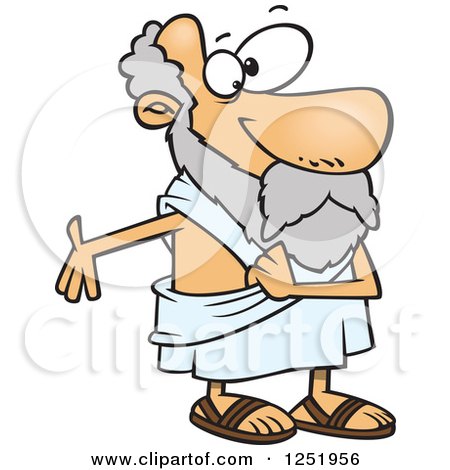 Clipart of a Cartoon Socrates Gesturing - Royalty Free Vector Illustration by toonaday