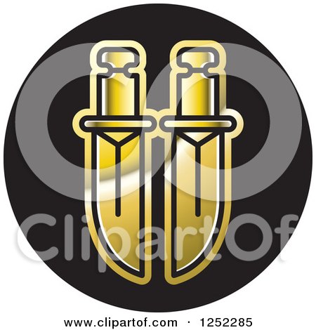 Clipart of Gold Swords on Black - Royalty Free Vector Illustration by Lal Perera