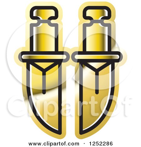 Clipart of Gold Swords - Royalty Free Vector Illustration by Lal Perera