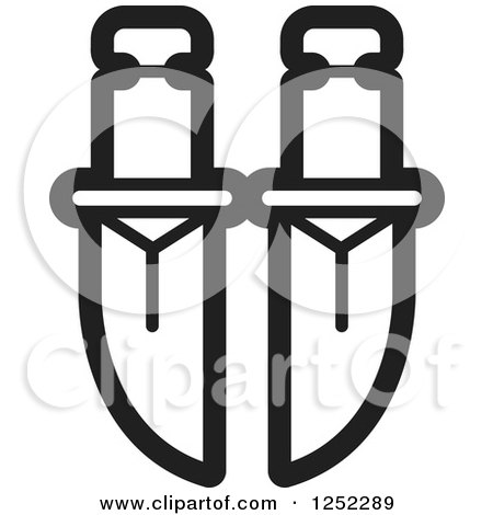 Clipart of Black and White Swords - Royalty Free Vector Illustration by Lal Perera