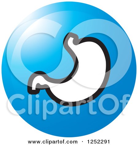 Clipart of a Blue Stomach Icon - Royalty Free Vector Illustration by Lal Perera