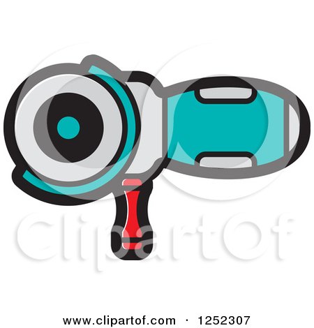 Clipart of a Turquoise Sander Machine - Royalty Free Vector Illustration by Lal Perera
