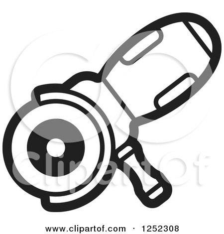 Clipart of a Black and White Sander Machine - Royalty Free Vector Illustration by Lal Perera