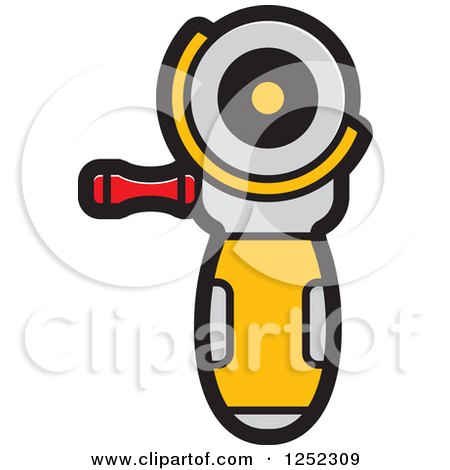 Clipart of a Yellow Sander Machine - Royalty Free Vector Illustration by Lal Perera