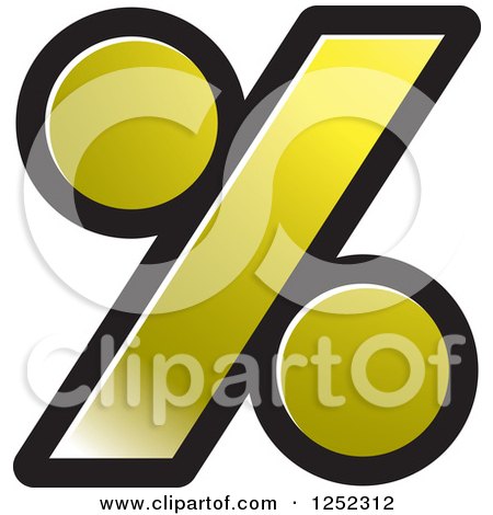 Clipart of a Gold Percent Symbol - Royalty Free Vector Illustration by Lal Perera