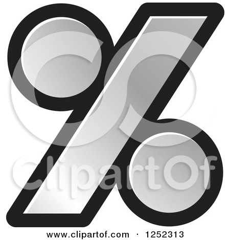 Clipart of a Silver Percent Symbol - Royalty Free Vector Illustration by Lal Perera