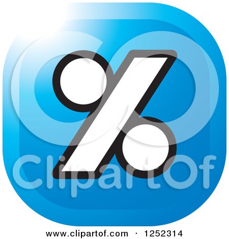 Clipart of a Blue Percent Icon - Royalty Free Vector Illustration by Lal Perera
