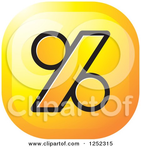 Clipart of a Yellow Percent Icon - Royalty Free Vector Illustration by Lal Perera