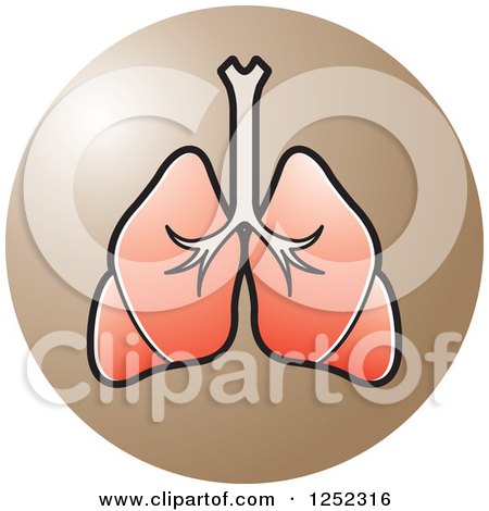 Clipart of a Lungs Icon - Royalty Free Vector Illustration by Lal Perera