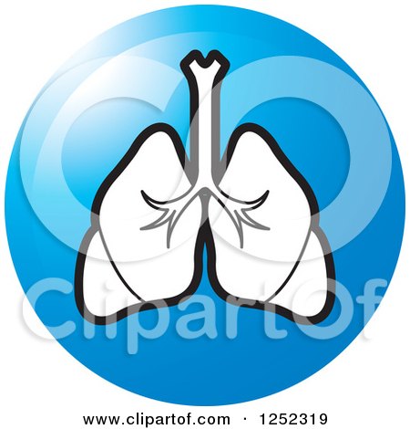 Clipart of a Blue Lungs Icon - Royalty Free Vector Illustration by Lal Perera