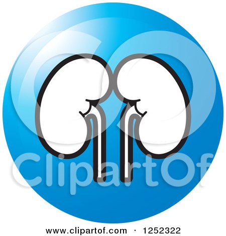 Clipart of a Blue Kidneys Icon - Royalty Free Vector Illustration by Lal Perera