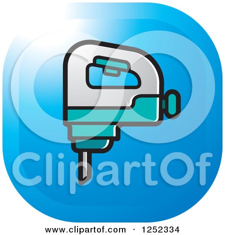 Clipart of a Hand Drill Icon - Royalty Free Vector Illustration by Lal Perera