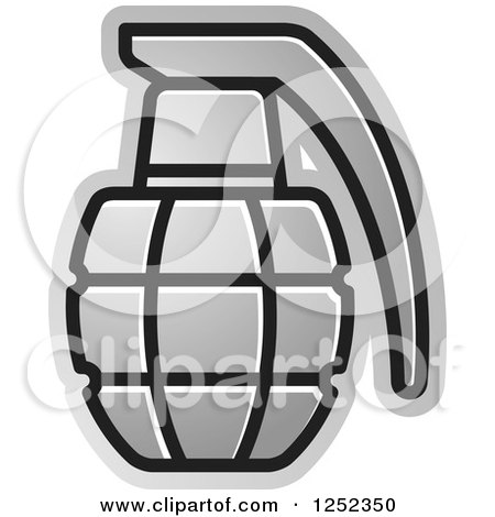 Clipart of a Silver Grenade - Royalty Free Vector Illustration by Lal Perera