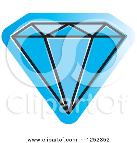 Clipart of a Blue Diamond - Royalty Free Vector Illustration by Lal Perera