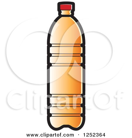 Clipart of an Orange Water Bottle - Royalty Free Vector Illustration by Lal Perera