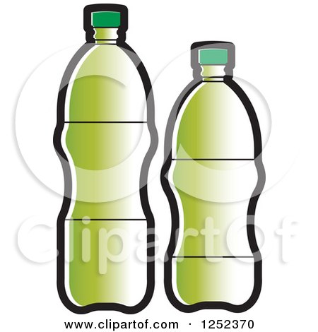 Clipart of Green Water Bottles - Royalty Free Vector Illustration by Lal Perera