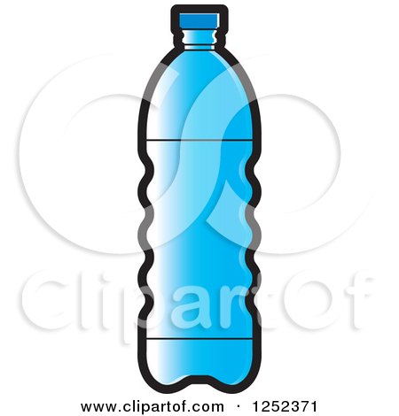 Clipart of a Blue Water Bottle - Royalty Free Vector Illustration by Lal Perera