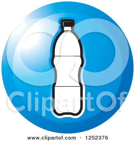 Clipart of a Round Blue Water Bottle Icon - Royalty Free Vector Illustration by Lal Perera