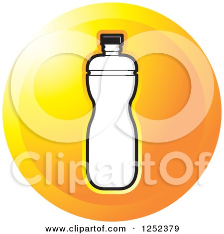 Clipart of a Round Orange Water Bottle Icon - Royalty Free Vector Illustration by Lal Perera