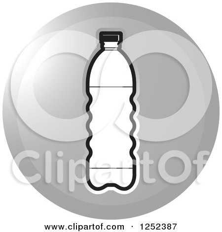 Clipart of a Round Silver Water Bottle Icon - Royalty Free Vector Illustration by Lal Perera