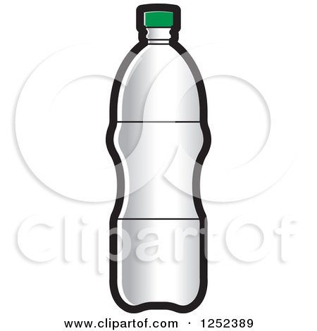 Clipart of a Silver Water Bottle - Royalty Free Vector Illustration by Lal Perera