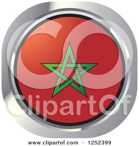 Clipart of a Round Moroccan Flag Icon - Royalty Free Vector Illustration by Lal Perera
