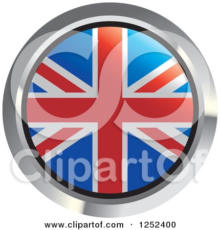 Clipart of a Round British Flag Icon 2 - Royalty Free Vector Illustration by Lal Perera