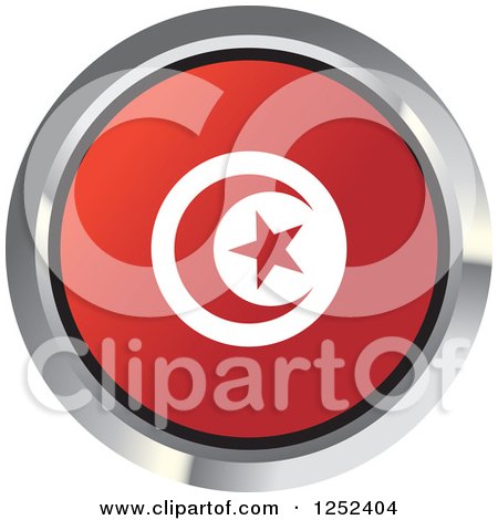 Clipart of a Round Tunisian Flag Icon 2 - Royalty Free Vector Illustration by Lal Perera