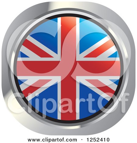 Clipart of a Round British Flag Icon - Royalty Free Vector Illustration by Lal Perera