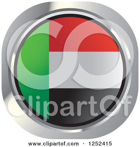Clipart of a Round UAE Flag Icon - Royalty Free Vector Illustration by Lal Perera