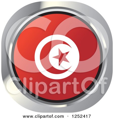 Clipart of a Round Tunisian Flag Icon - Royalty Free Vector Illustration by Lal Perera