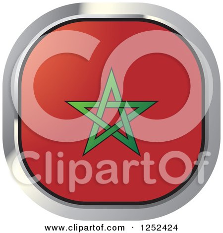 Clipart of a Square Moroccan Flag Icon - Royalty Free Vector Illustration by Lal Perera