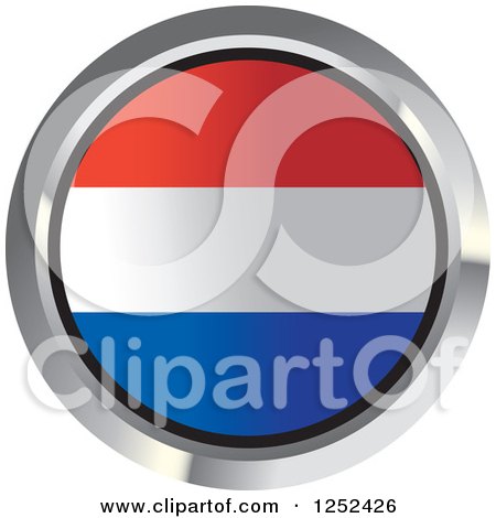 Clipart of a Round Dutch Flag Icon 2 - Royalty Free Vector Illustration by Lal Perera