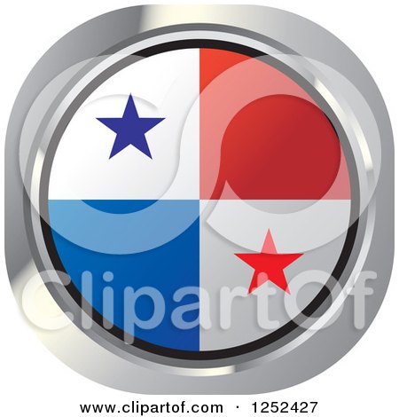 Clipart of a Round Panama Flag Icon - Royalty Free Vector Illustration by Lal Perera