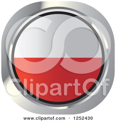 Clipart of a Round Polish Flag Icon - Royalty Free Vector Illustration by Lal Perera