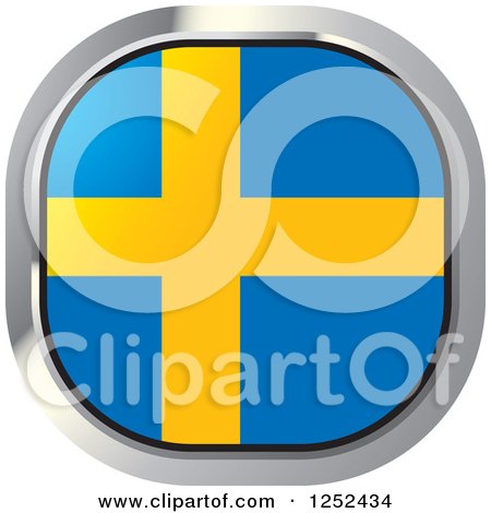 Clipart of a Square Swedish Flag Icon - Royalty Free Vector Illustration by Lal Perera