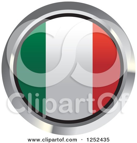 Clipart of a Round Italian Flag Icon 2 - Royalty Free Vector Illustration by Lal Perera