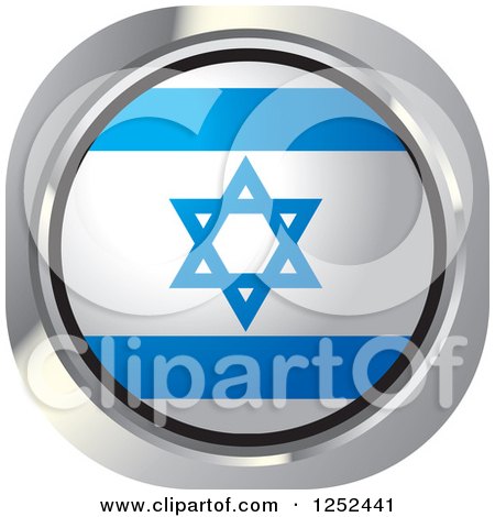 Clipart of a Round Israeli Flag Icon - Royalty Free Vector Illustration by Lal Perera