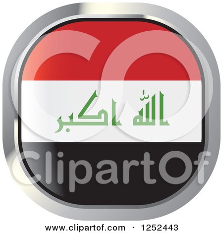 Clipart of a Square Iraq Flag Icon - Royalty Free Vector Illustration by Lal Perera