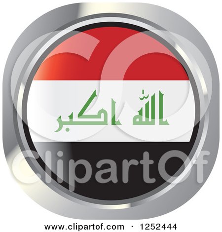 Clipart of a Round Iraq Flag Icon - Royalty Free Vector Illustration by Lal Perera