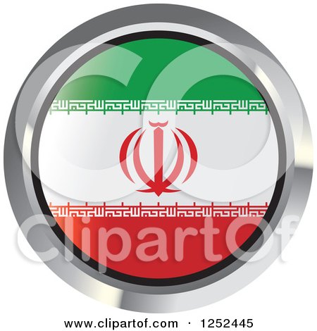 Clipart of a Round Iranian Flag Icon 2 - Royalty Free Vector Illustration by Lal Perera