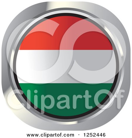 Clipart of a Round Hungarian Flag Icon - Royalty Free Vector Illustration by Lal Perera