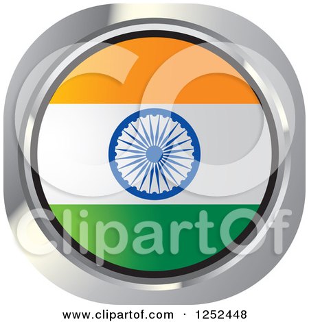 Clipart of a Round Indian Flag Icon - Royalty Free Vector Illustration by Lal Perera