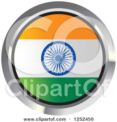 Clipart of a Round Indian Flag Icon 2 - Royalty Free Vector Illustration by Lal Perera