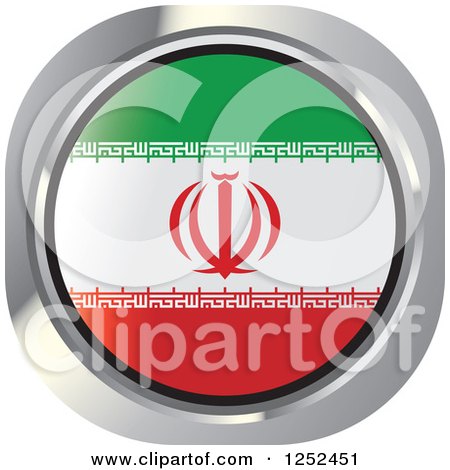 Clipart of a Round Iranian Flag Icon - Royalty Free Vector Illustration by Lal Perera