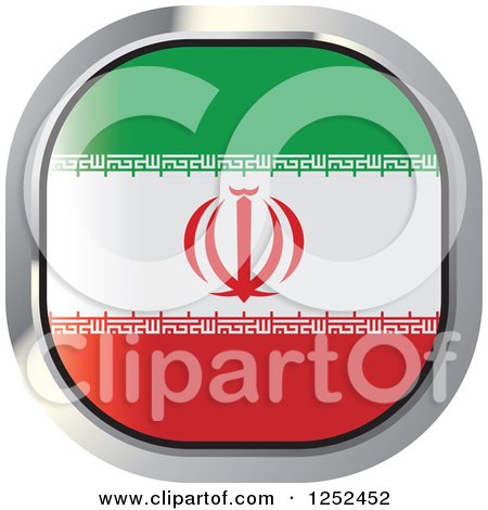 Clipart of a Square Iranian Flag Icon - Royalty Free Vector Illustration by Lal Perera