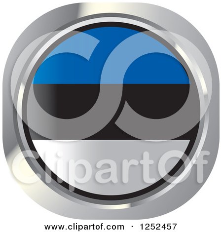 Clipart of a Round Estonia Flag Icon - Royalty Free Vector Illustration by Lal Perera