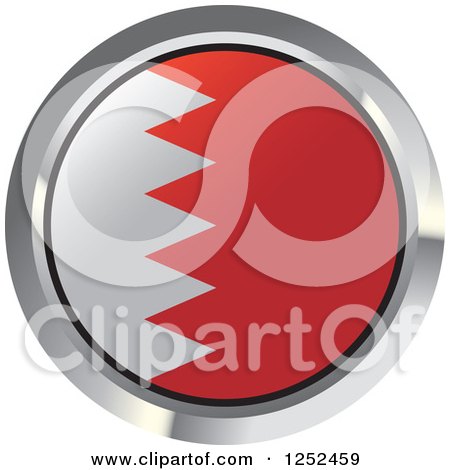 Clipart of a Round Bahraini Flag Icon 2 - Royalty Free Vector Illustration by Lal Perera