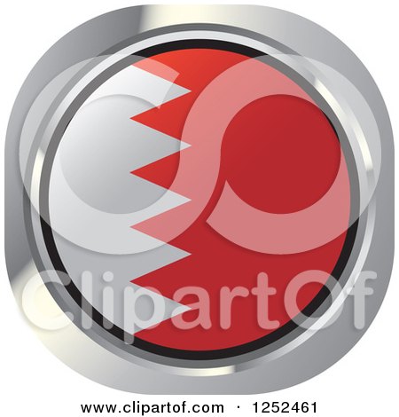 Clipart of a Round Bahraini Flag Icon - Royalty Free Vector Illustration by Lal Perera