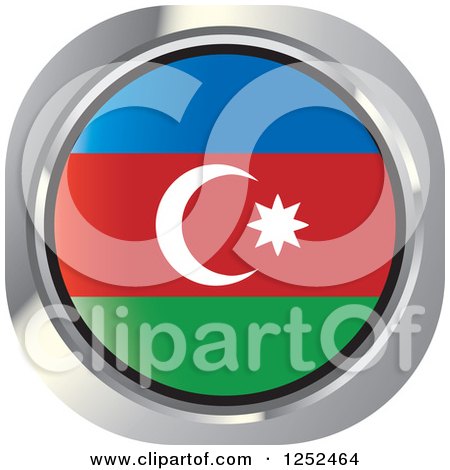 Clipart of a Round Azerbaijani Flag Icon - Royalty Free Vector Illustration by Lal Perera